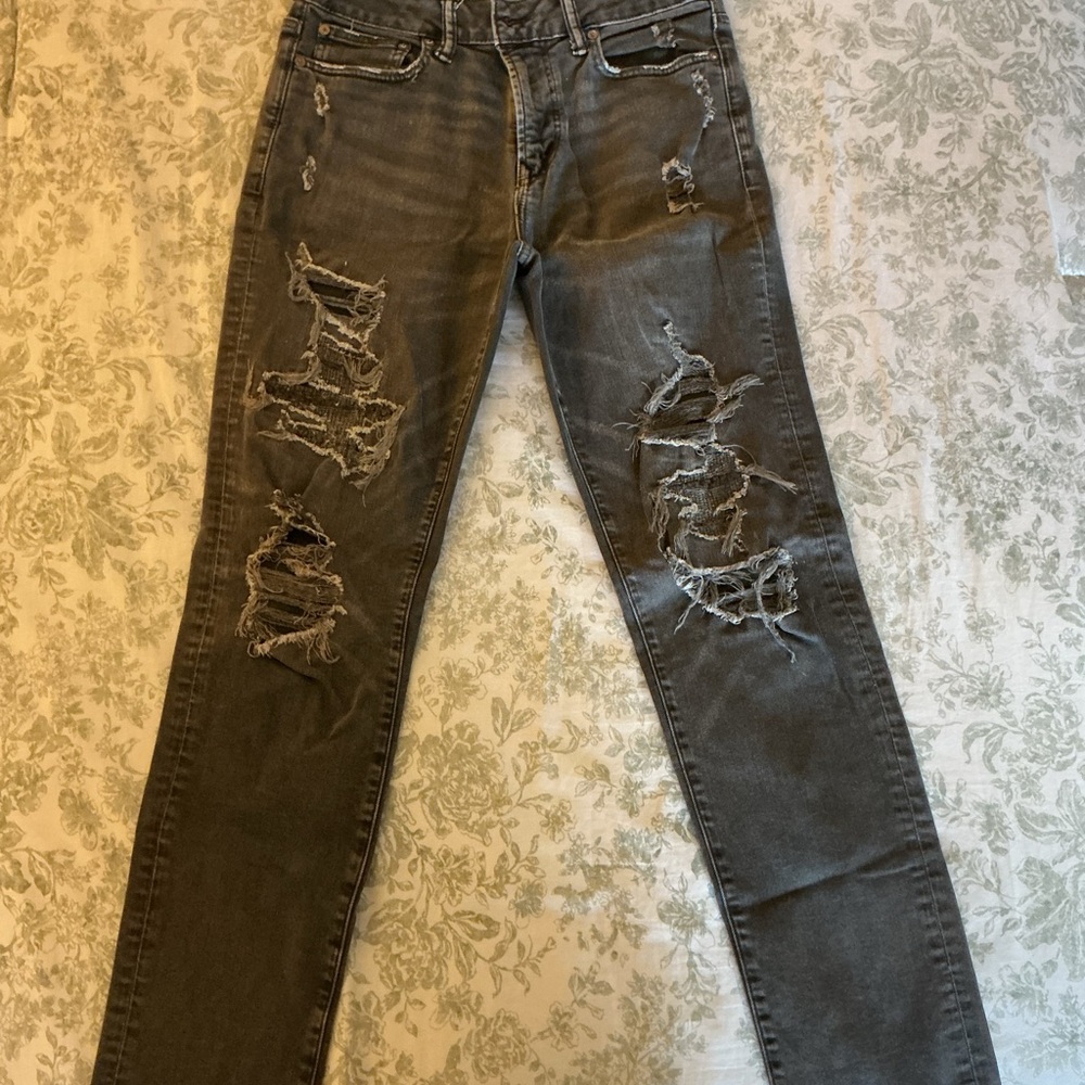 American Eagle Outfitters Distressed Black Skinny Jeans